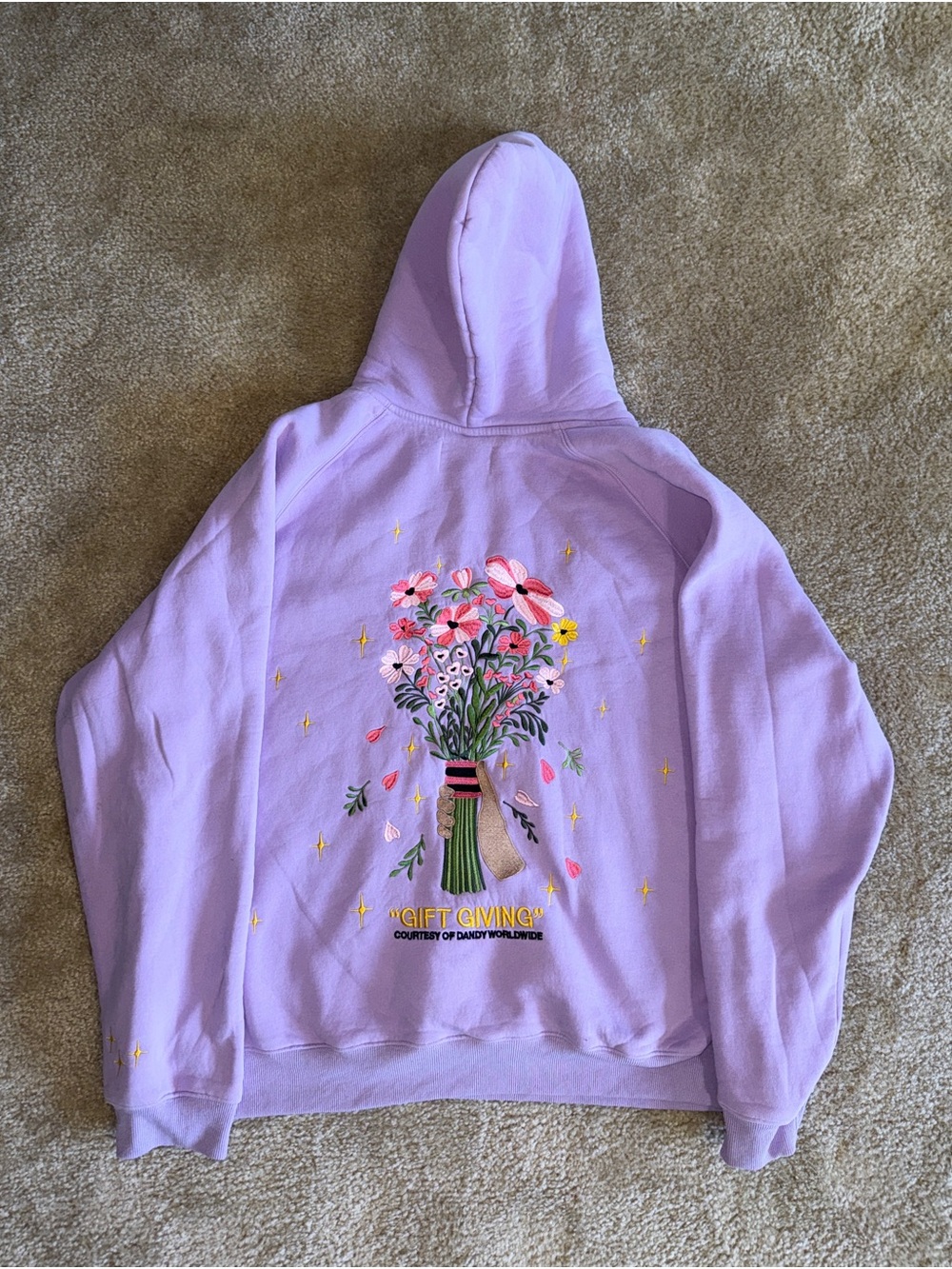 Dandy Worldwide "Gift Giving" Oversized Lux Hoodie Lavender Size XL
